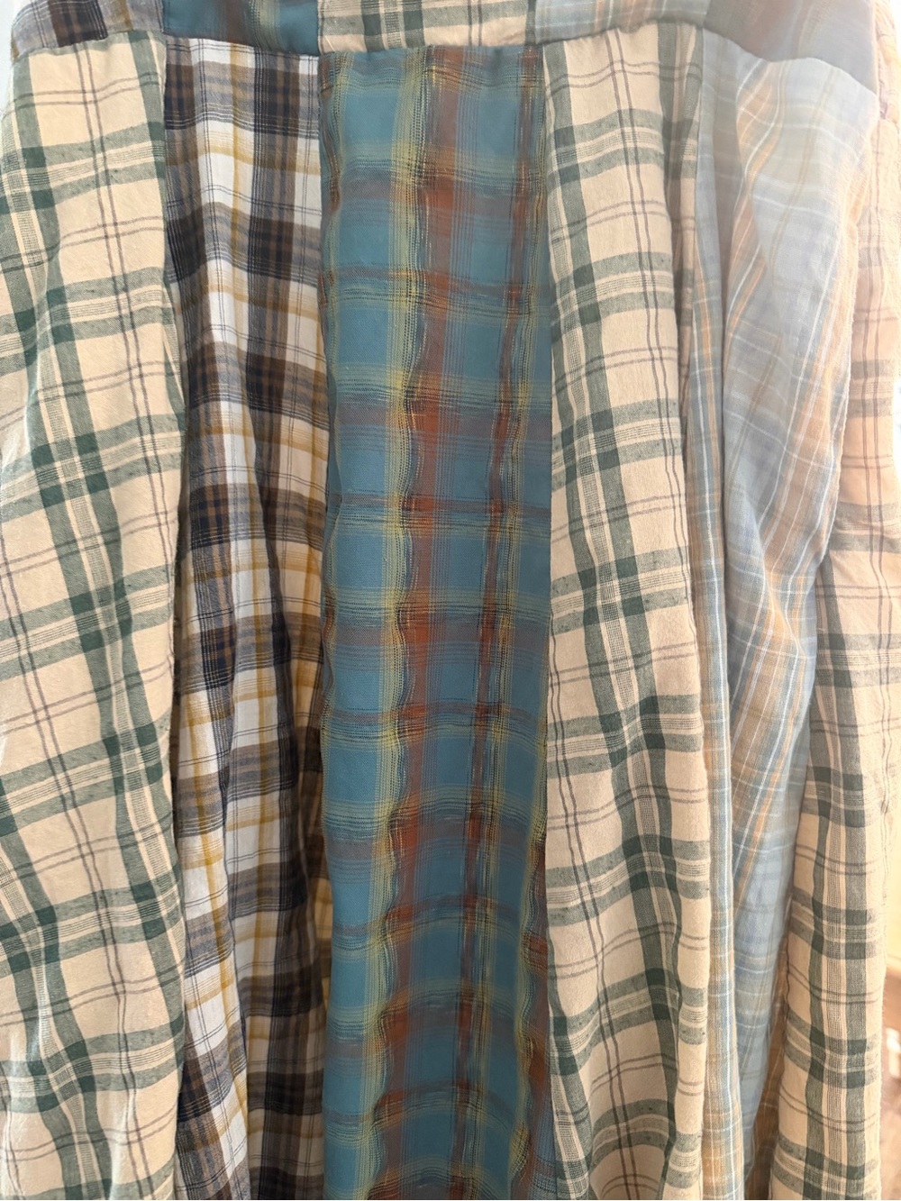 Tea-Length Plaid Maxi Sundress in Teal and Cream - Picture 3 of 7